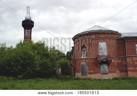 The first ever Shukhov Hyperboloid Tower is standing now In Polibino Village, Lipetsk Region, Russia. It was constructed by Vladimir Shukhov for Nizhny Novgorod Fair in 1896.