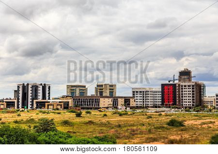 Rapidly Developing Central Business District, Gaborone, Botswana, 2017