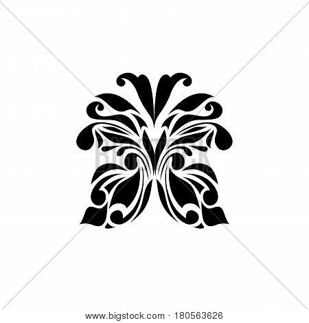 Black Logotype Of Butterfly Isolated On White Background. Vector Illustration