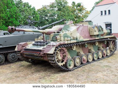Poland Poznan -October 1 2016. View of the Stug IV - German self-propelled gun of World War II.