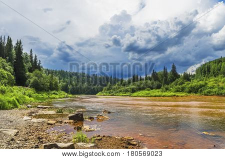 The river Vilva polluted in the result of human activities