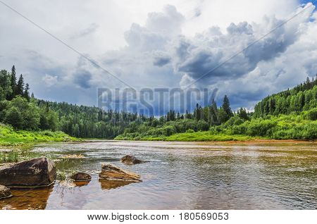 The river Vilva polluted in the result of human activities