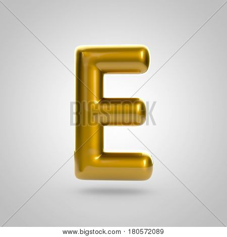 Metallic Paint Golden Letter E Uppercase