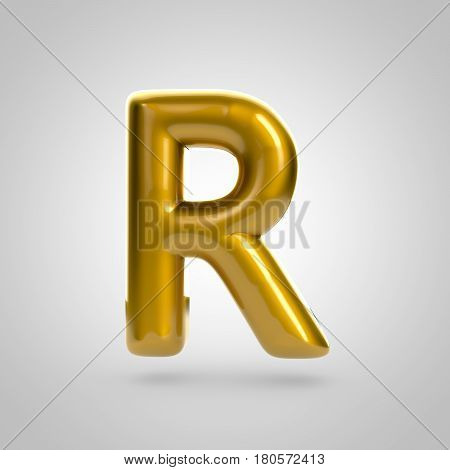 Metallic Paint Golden Letter R Uppercase