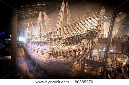 Vasa old ship in museum. Stockholm Sweden Scandinavia Europe.