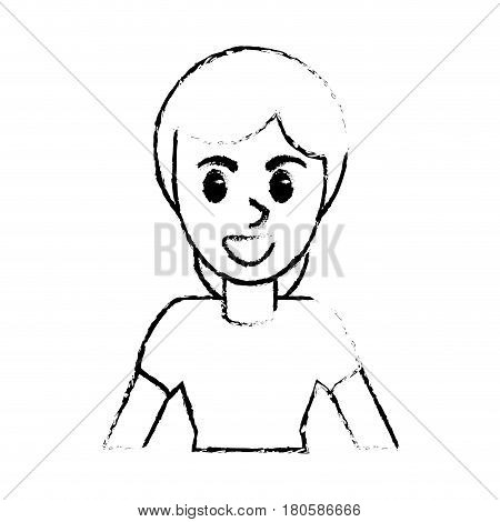 sketch woman portrait smling vector illustration eps 10
