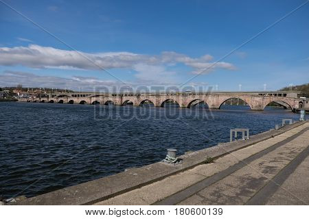 Berwick Bridge (The Old Bridge) at Berwick upon Tweed Northumberland