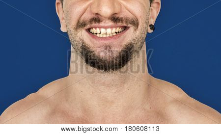 Adult man smiling studio portrait
