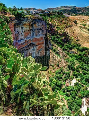 Ronda, Spain, a landscape with the Tajo Gorge.