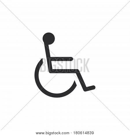 Handicap Symbol Icon Vector, Wheelchair Solid Logo Illustration, Pictogram Isolated On White