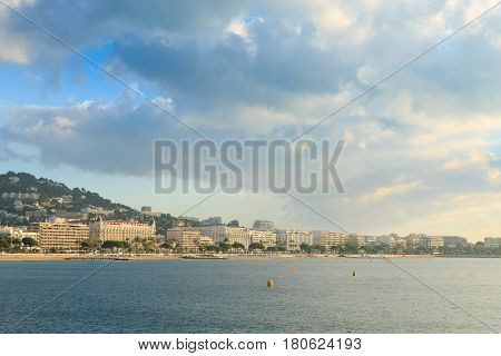 Cannes Beach Day View, France.