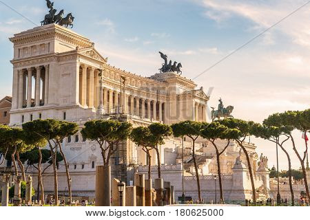 ROME, ITALY - MAY 8, 2014: The Altare della Patria also known as National Monument to Victor Emmanuel II or 