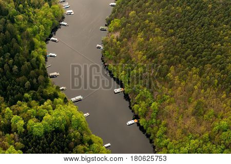 Water reservoir Slapy, Czech Republic. Aerial view