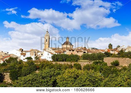 Chelva village skyline in Valencia of Spain Serranos area