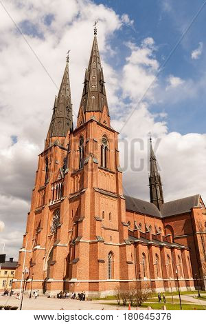 View of the cathedral in Uppsala Sweden