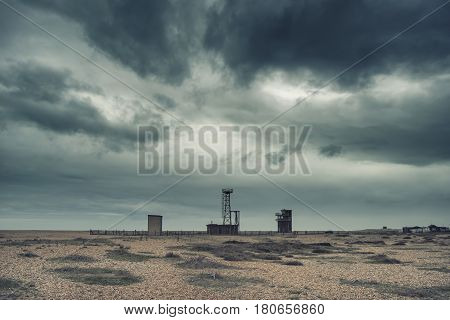 Cross Processed Concept Post Apocalyptic Nuclear Landscape With Abandoned Buildings