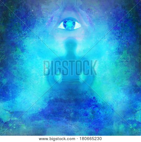Man with third eye psychic supernatural senses , raster