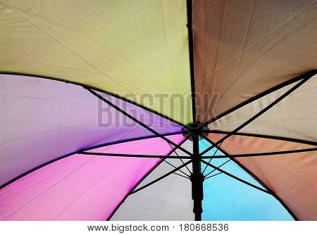 Detail under colorful of umbella for background