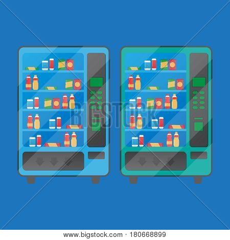 Vending coffee snack and water is a machine vector illustration
