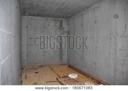 Building New Concrete Storage Cellar or Tornado Shelter Interior