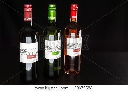 PRIMORSKOE UKRAINE - AUGUST 4 2016: Spanish wines 
