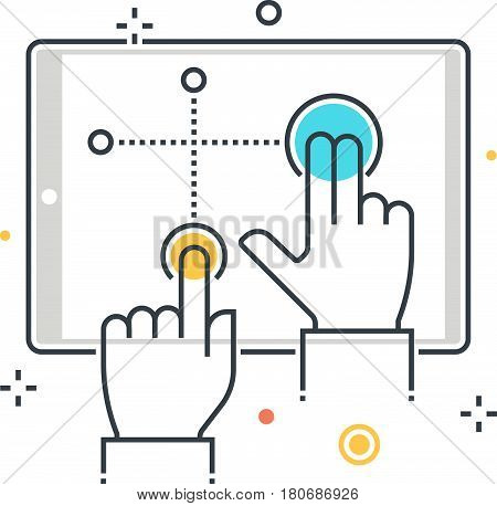 Color Line, Multitouch Interface Illustration, Icon
