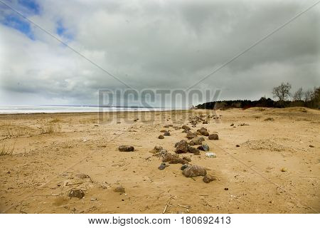 St. Petersburg, Sestroretsk-the coast of the Gulf of Finland in early spring