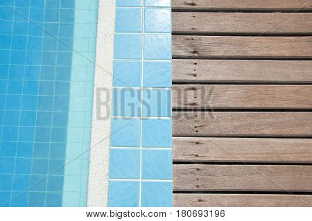 Wood Pattern And Swimming Pool Background