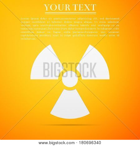 Radiation symbol flat icon on yellow background. Vector Illustration