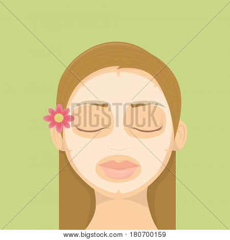 Woman with face mask. Beauty spa teratment. Skin care.