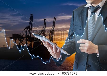Double Exposure Of Businessman Touching With Smart Phone Connected Internet And Network Connection T