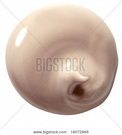 A blotch of foundation smear
