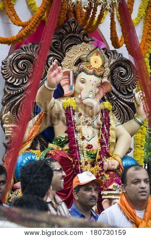 Lord Ganesha Procession one: Procession of Lord Ganesha on Anant Chaturdashi Day.