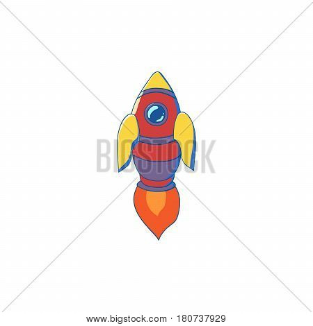 Vector cartoon rocket isolated in a white background