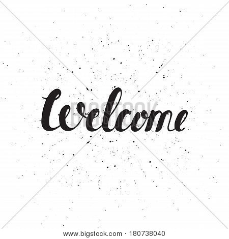Greeting card with ribbon and word Hello. Vintage ribbon for card or banner. Vector Illustration