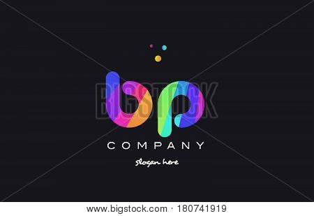 Bp B P  Colored Rainbow Creative Colors Alphabet Letter Logo Icon