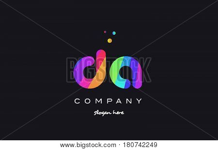 Da D A  Colored Rainbow Creative Colors Alphabet Letter Logo Icon