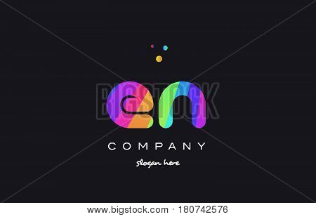 En E N  Colored Rainbow Creative Colors Alphabet Letter Logo Icon