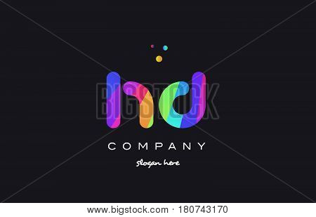 Hd H D  Colored Rainbow Creative Colors Alphabet Letter Logo Icon