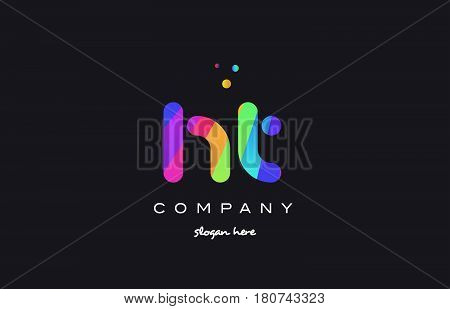 Ht H T  Colored Rainbow Creative Colors Alphabet Letter Logo Icon