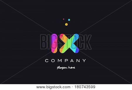 Ix I X  Colored Rainbow Creative Colors Alphabet Letter Logo Icon