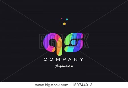 Qs Q S  Colored Rainbow Creative Colors Alphabet Letter Logo Icon