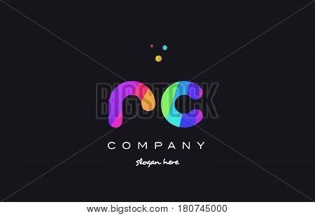 Rc R C  Colored Rainbow Creative Colors Alphabet Letter Logo Icon