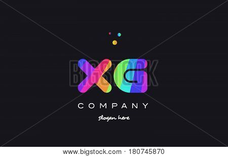 Xg X G  Colored Rainbow Creative Colors Alphabet Letter Logo Icon