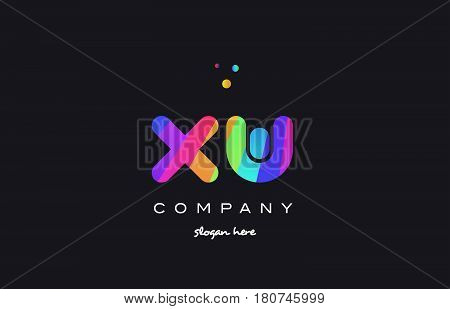 Xw X W  Colored Rainbow Creative Colors Alphabet Letter Logo Icon