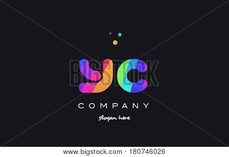 Yc Y C  Colored Rainbow Creative Colors Alphabet Letter Logo Icon