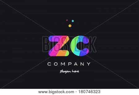 Zc Z C  Colored Rainbow Creative Colors Alphabet Letter Logo Icon