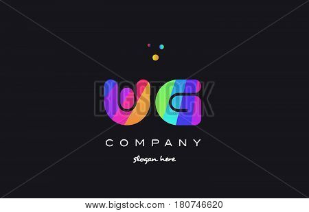 Wg W G  Colored Rainbow Creative Colors Alphabet Letter Logo Icon