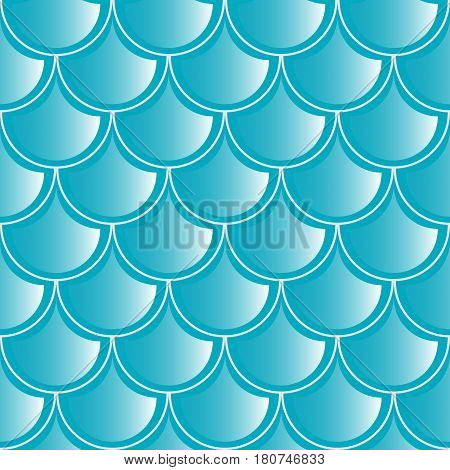 Seamless pattern. Texture of fish scales and waves. Bright marine color. Ideally smooth seam.
