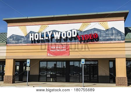 Lafayette - Circa April 2017: Defunct Hollywood Video Retail Location. Hollywood Video and Blockbuster both symbolized industries that did not keep up with technology II
